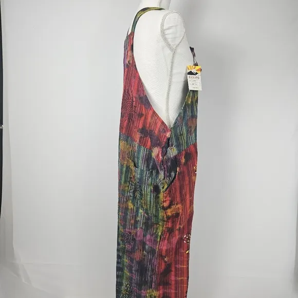 Rising Internatonal rare one-of-a-kind tie-dye overalls size 2xl