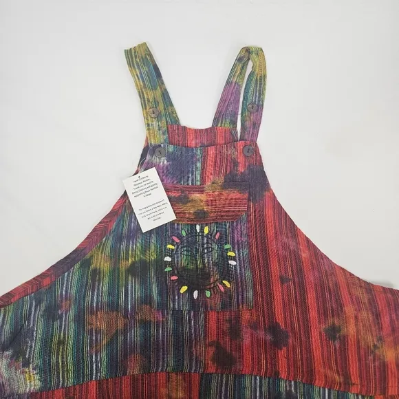 Rising Internatonal rare one-of-a-kind tie-dye overalls size 2xl