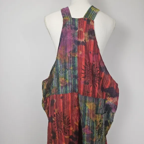 Rising Internatonal rare one-of-a-kind tie-dye overalls size 2xl