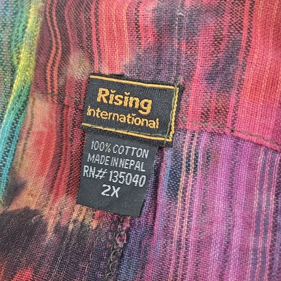 Rising Internatonal rare one-of-a-kind tie-dye overalls size 2xl