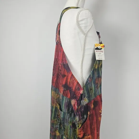 Rising Internatonal rare one-of-a-kind tie-dye overalls size 2xl