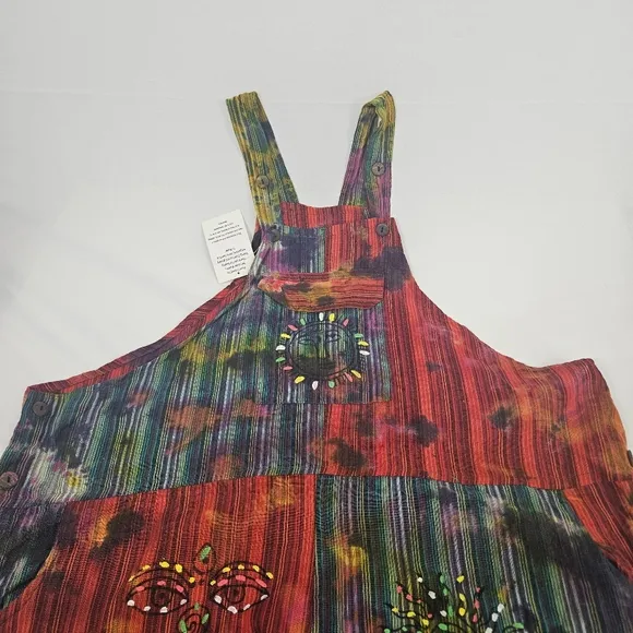 Rising Internatonal rare one-of-a-kind tie-dye overalls size 2xl
