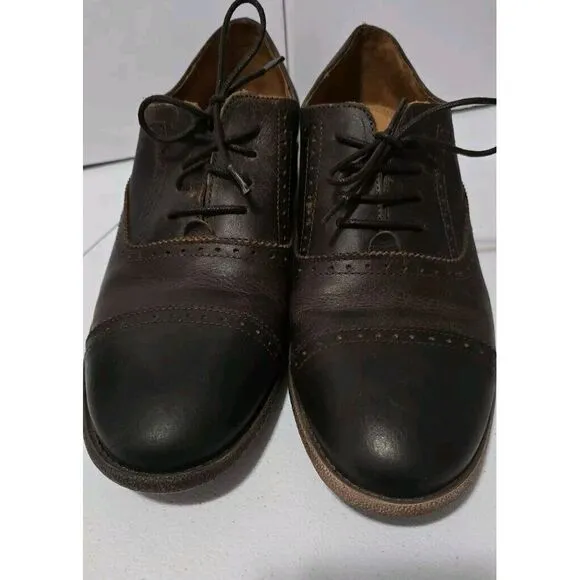 Robert Wayne Mens 10 D Shoes Utah Derby Brown Leather Lace Up Oxfords