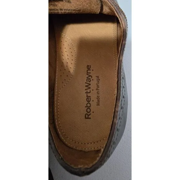 Robert Wayne Mens 10 D Shoes Utah Derby Brown Leather Lace Up Oxfords