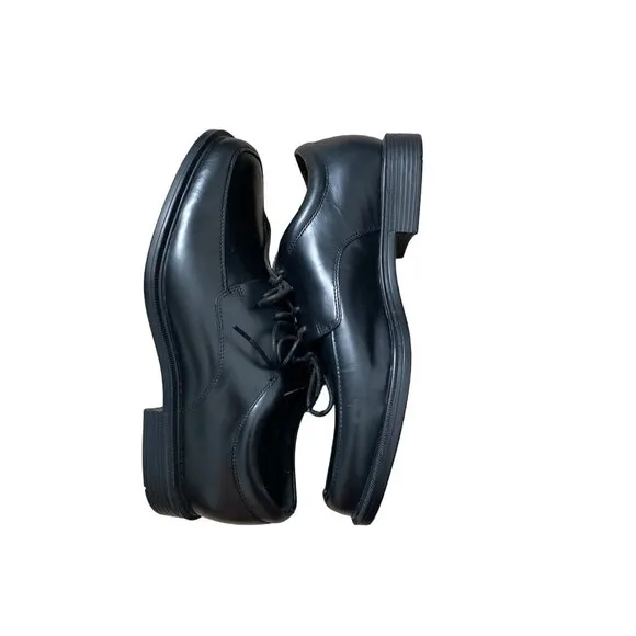 ROCKPORT MEN'S BLACK LEATHER EVANDER MOC-TOE DERBY DRESS SHOES SZ 9 NWOB