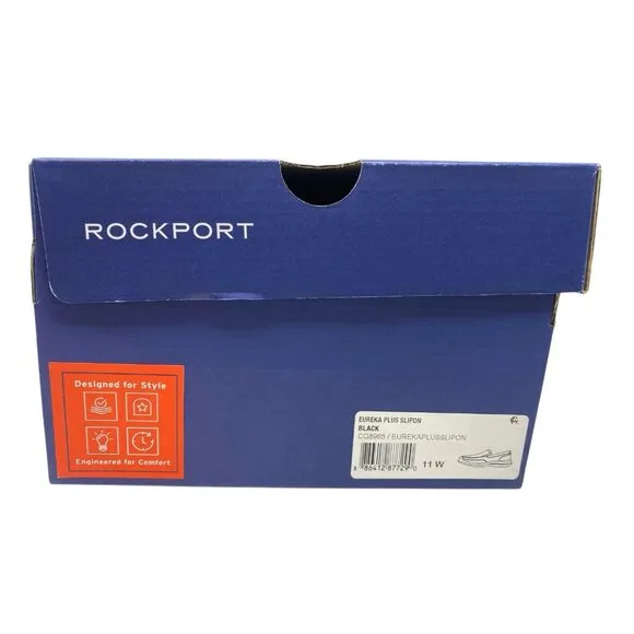 Rockport Men's Eureka Plus Slipon Oxford - Black Size 11W NEW Dress Shoes Casual