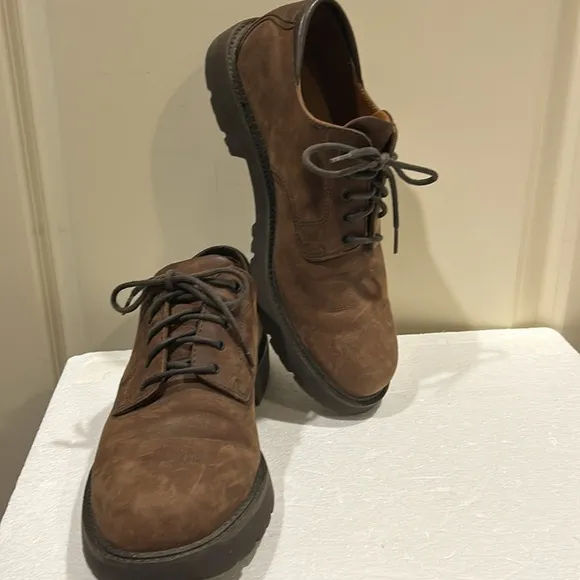Rockport mens lace up Leather Waterproof Oxford Shoes Low Top size 10M brown