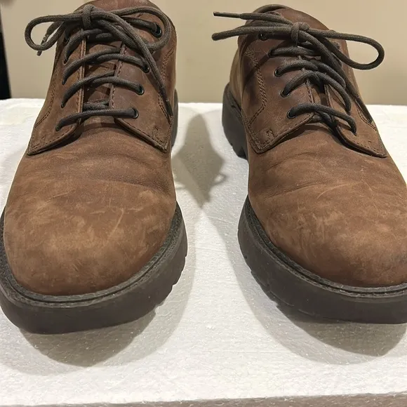 Rockport mens lace up Leather Waterproof Oxford Shoes Low Top size 10M brown