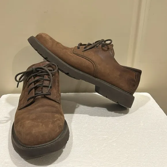 Rockport mens lace up Leather Waterproof Oxford Shoes Low Top size 10M brown