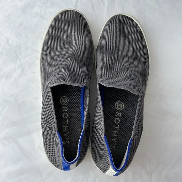 Rothy's Gray and White Slip-On Sneakers Women’s Size 7.5