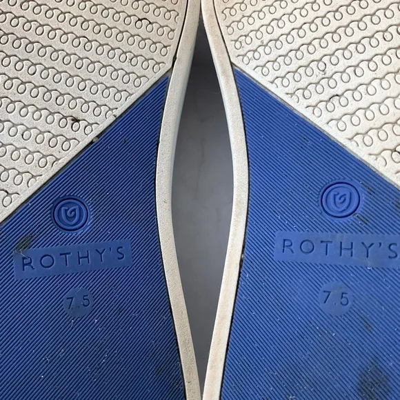 Rothy's Gray and White Slip-On Sneakers Women’s Size 7.5
