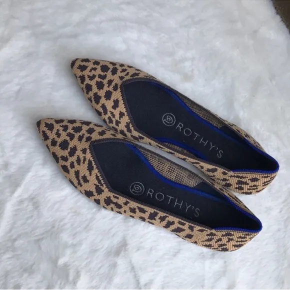 Rothy's pointed leopard print Flats Sleek and Comfortable