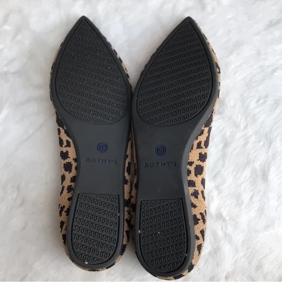 Rothy's pointed leopard print Flats Sleek and Comfortable