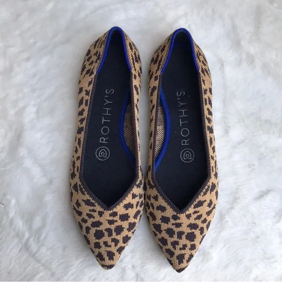 Rothy's pointed leopard print Flats Sleek and Comfortable