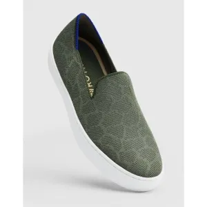 Rothys Safari Womens 8 Olive Green Animal Print Slip On‎ Casual Sneakers Shoes