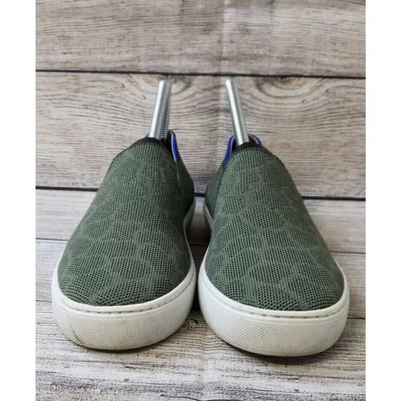 Rothys Safari Womens 8 Olive Green Animal Print Slip On‎ Casual Sneakers Shoes
