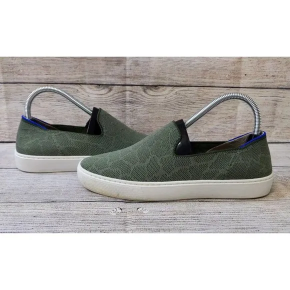 Rothys Safari Womens 8 Olive Green Animal Print Slip On‎ Casual Sneakers Shoes