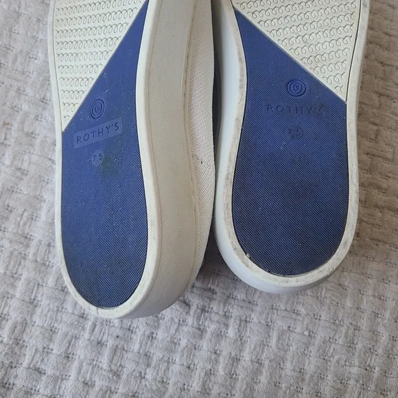 Rothy's The Original Slip On Sneakers Casual White Women's Size 7.5