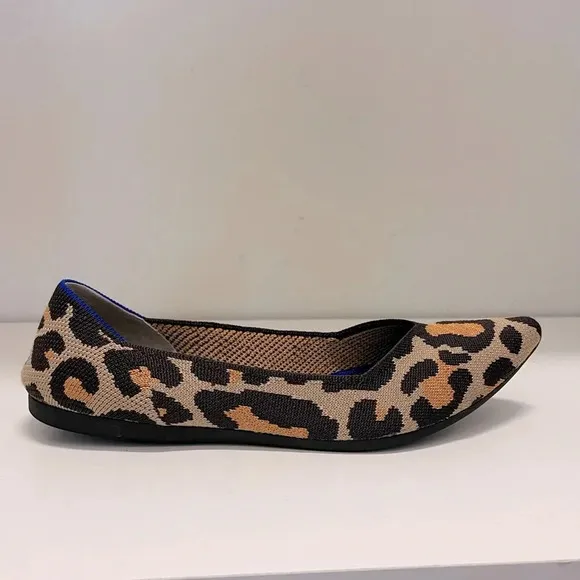 Rothy's The Point in Big Cat yoga comfortable flats animal print