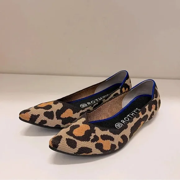 Rothy's The Point in Big Cat yoga comfortable flats animal print