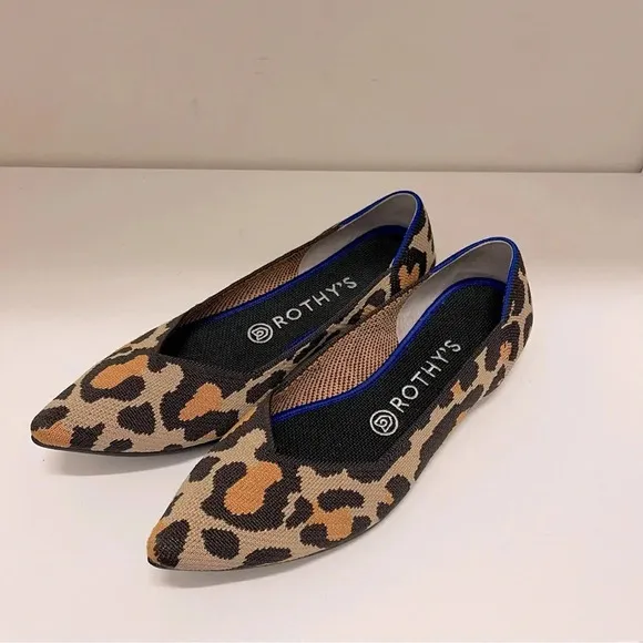 Rothy's The Point in Big Cat yoga comfortable flats animal print