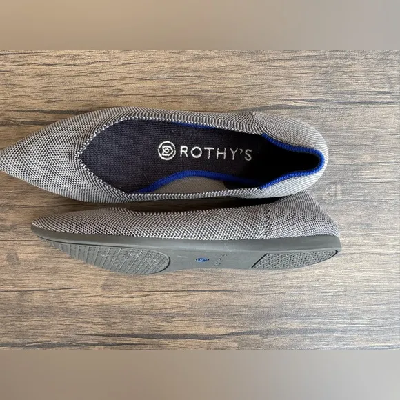 Rothy’s The Point in Cloud Grey Birdseye Sz 7