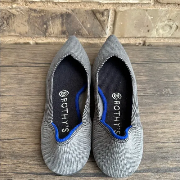 Rothy’s The Point in Cloud Grey Birdseye Sz 7
