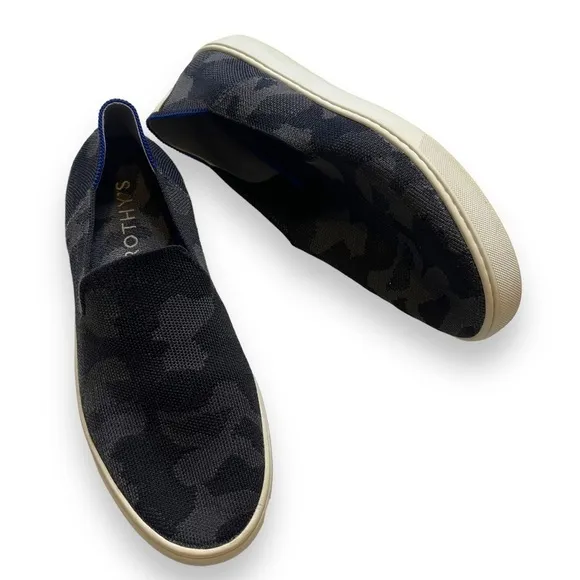 Rothy's The Sneaker Gray Camo Slip On Shoes Size 9