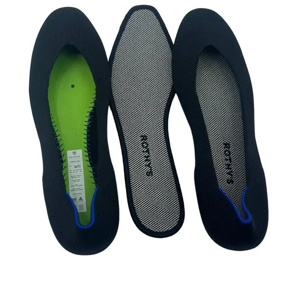 Rothy's The Square Toe Flat Ballet Slip-On Comfortable Black Size W11 NWOB