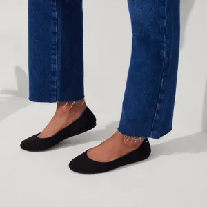 Rothy's The Square Toe Flat Ballet Slip-On Comfortable Black Size W11 NWOB