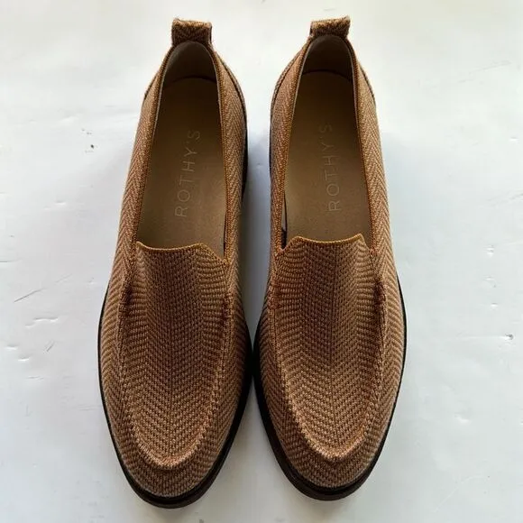 Rothy’s Women’s Size 7.5 The Lug Loafer Flat Oxford Herringbone Teak Merino Wool