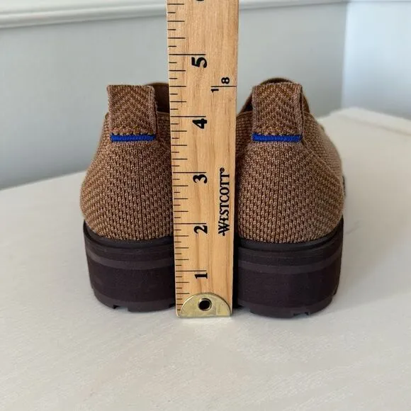 Rothy’s Women’s Size 7.5 The Lug Loafer Flat Oxford Herringbone Teak Merino Wool