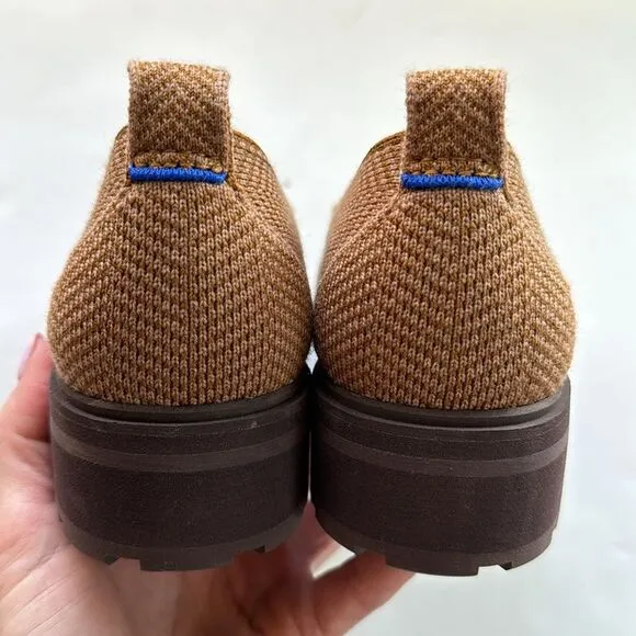 Rothy’s Women’s Size 7.5 The Lug Loafer Flat Oxford Herringbone Teak Merino Wool