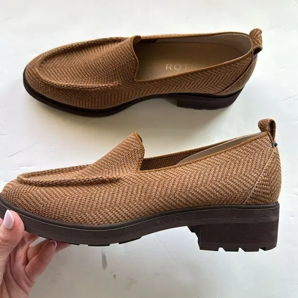 Rothy’s Women’s Size 7.5 The Lug Loafer Flat Oxford Herringbone Teak Merino Wool