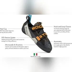 (S-AB137)  SCARPA Booster Vegan Rock Climbing Shoes Sz 7 Women's- 6 Men's