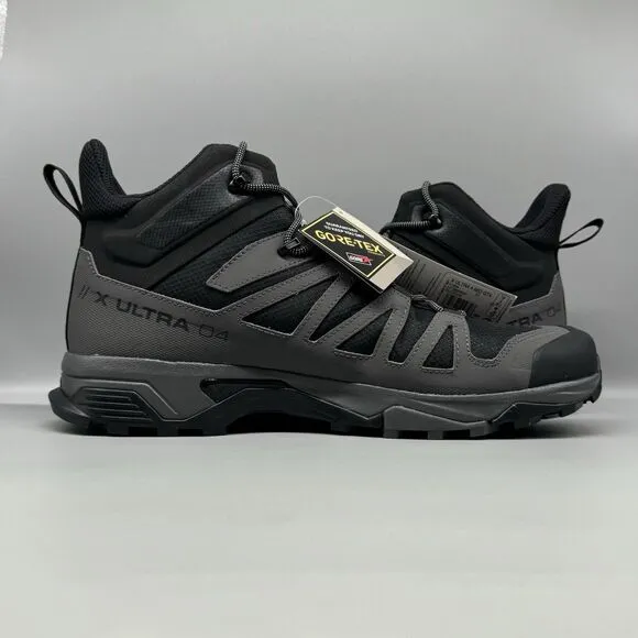 Salomon X Ultra 4 Mid GTX Gore-Tex Size 10.5 WATERPROOF Black Hiking Boot Trail