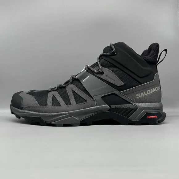 Salomon X Ultra 4 Mid GTX Gore-Tex Size 10.5 WATERPROOF Black Hiking Boot Trail