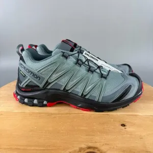 Salomon XA Pro 3D GTX v9 Mens Size 10 Shoes Grey Red Hiking Trail Outdoor NEW