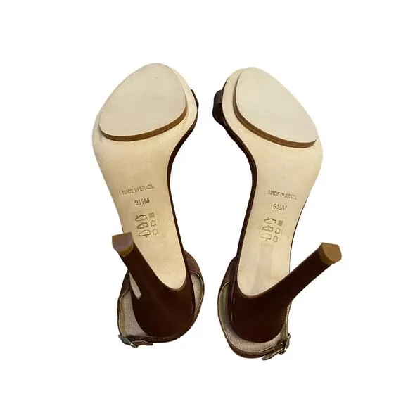Salone Monet Sable Open Toe High Heels Pump Sandals Slingback Bank Size 9.5M