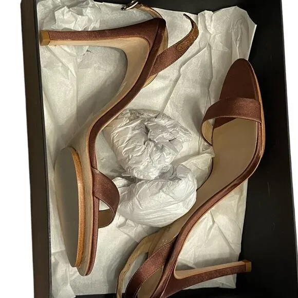 Salone Monet Sable Open Toe High Heels Pump Sandals Slingback Bank Size 9.5M
