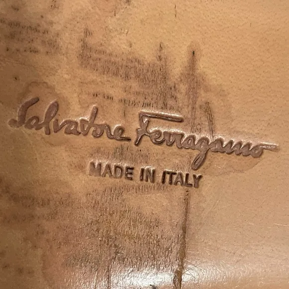 Salvatore Ferragamo Black Pony Hair Square Toe Block Heels Size 9 Made in Italy