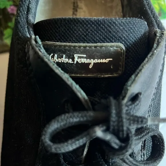 Salvatore Ferragamo Black sneakers walking shoe Tennis Shoes SZ 9