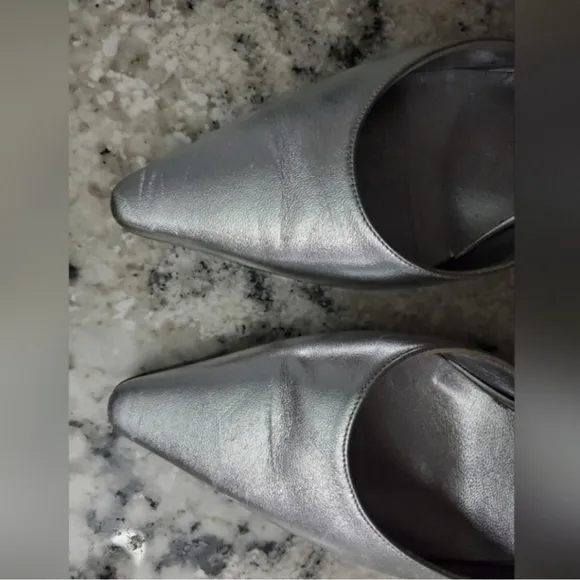 Salvatore Ferragamo Metallic Silver Heels. Preloved Condition!
