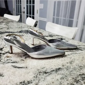 Salvatore Ferragamo Metallic Silver Heels. Preloved Condition!