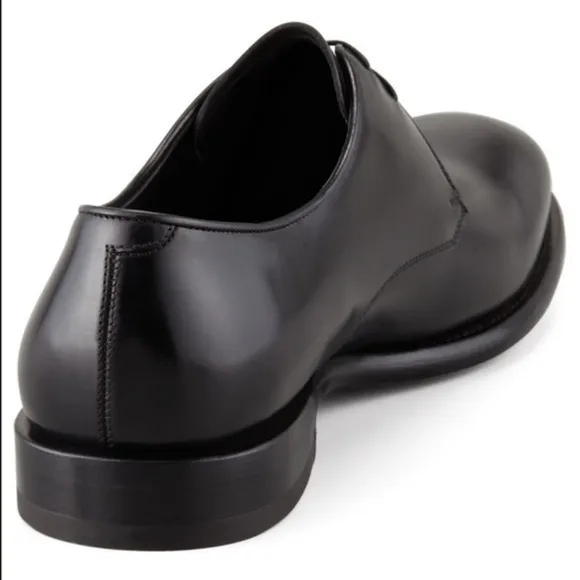 SALVATORE FERRAGAMO STEFANO LACE-UP BLACK LEATHER SIZE 8