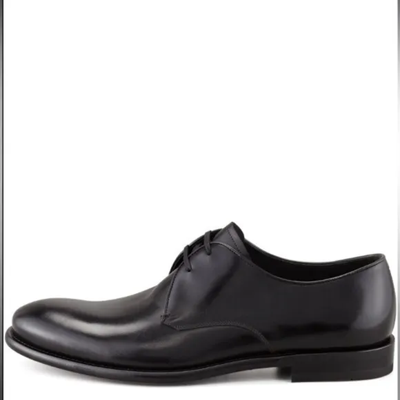 SALVATORE FERRAGAMO STEFANO LACE-UP BLACK LEATHER SIZE 8