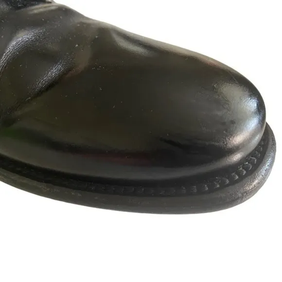 SALVATORE FERRAGAMO STEFANO LACE-UP BLACK LEATHER SIZE 8