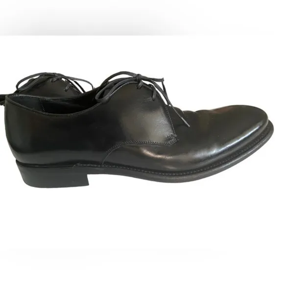 SALVATORE FERRAGAMO STEFANO LACE-UP BLACK LEATHER SIZE 8