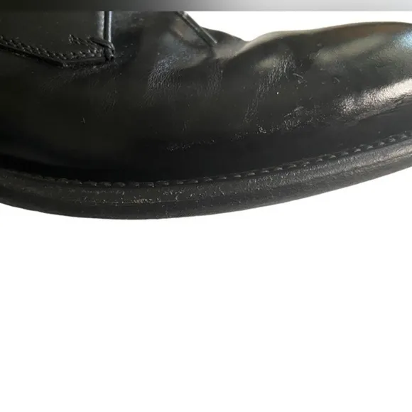 SALVATORE FERRAGAMO STEFANO LACE-UP BLACK LEATHER SIZE 8