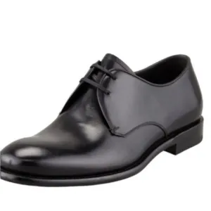 SALVATORE FERRAGAMO STEFANO LACE-UP BLACK LEATHER SIZE 8